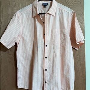 Patagonia Men's Peach Striped Button Down Shirt